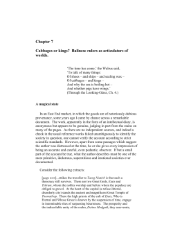 Chapter 7 Cabbages or kings? Balinese rulers as articulators of