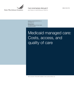 Medicaid managed care - Kansas Health Institute