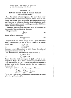 The Circle of Convergence