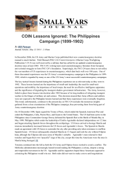 COIN Lessons Ignored: The Philippines Campaign