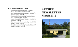 March 2012 - City of Archer