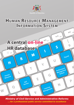 A central on-line HR database - Ministry of Civil Service and