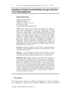 Impending ecological sustainability through selective moral