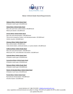 Motor Vehicle Dealer Bond Amount PDF