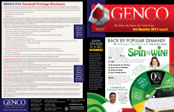 back by popular demand! - GENCO Federal Credit Union