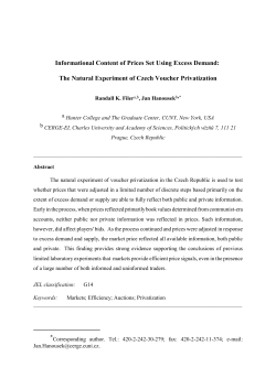 Informational Content of Prices Set Using Excess Demand - Cerge-Ei