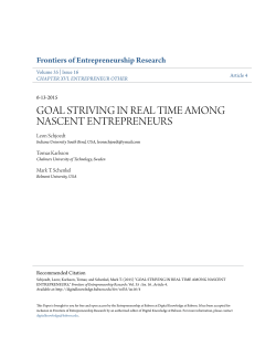 goal striving in real time among nascent entrepreneurs