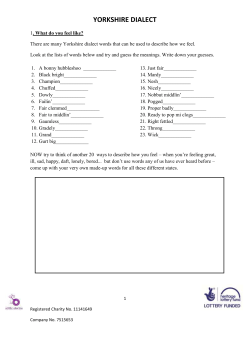 Dialect sheet - WR Mitchell Archive
