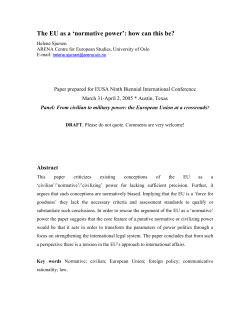 The EU as a &ldquo;normative power&rdquo;: how can this be