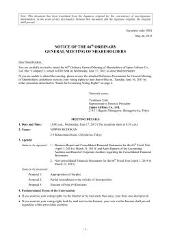 NOTICE OF THE66th ORDINARY GENERAL