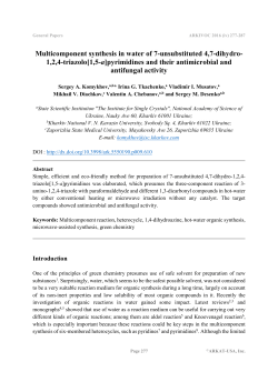 Multicomponent synthesis in water of 7-unsubstituted 4,7-dihydro
