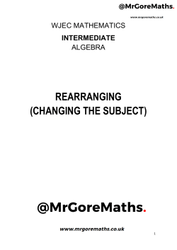 rearranging - MrGoreMaths