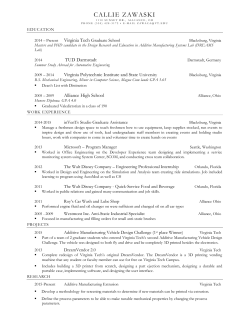 Callie`s Curriculum Vitae - Department of Mechanical Engineering