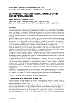 EXPANDING THE FUNCTIONAL ONTOLOGY IN CONCEPTUAL