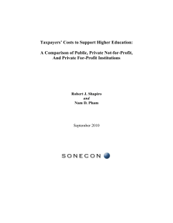 Taxpayers` Costs to Support Higher Education