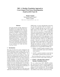 NRC: A Machine Translation Approach to Cross