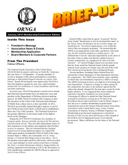 Inside This Issue &bull; President`s Message &bull; Association News