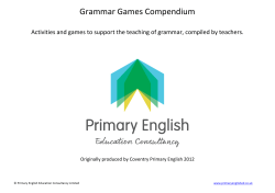 Grammar Games Compendium - Primary English Education