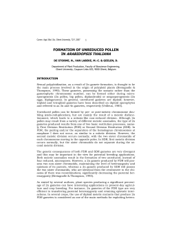 formation of unreduced pollen in arabidopsis thaliana
