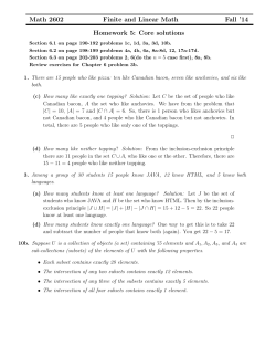 Math 2602 Finite and Linear Math Fall `14 Homework 5: Core solutions