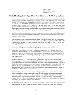 Criminal Pleadings, State`s Appeal from District Court, and Double
