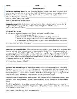 Parliament passes the Tea Act