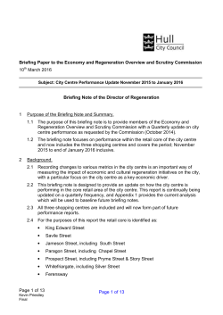 City Centre Performance Update - November 2015 to January 2016
