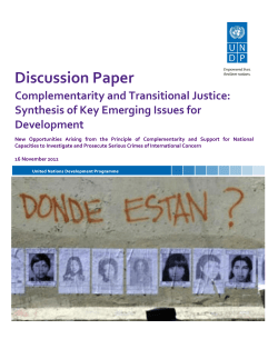 Discussion Paper: Complementarity and Transitional Justice