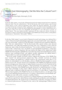 Middle East Historiography - Center for the Study of the Middle East