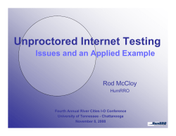 Unproctored Internet Testing Issues and an Applied