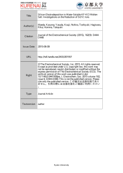 Title Silicon Electrodeposition in Water-Soluble KF
