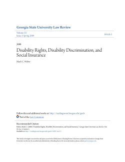 Disability Rights, Disability Discrimination, and Social Insurance