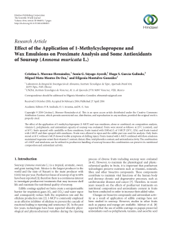 Effect of the Application of 1-Methylcyclopropene and Wax