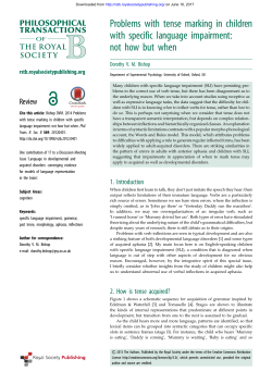 Problems with tense marking in children with specific language