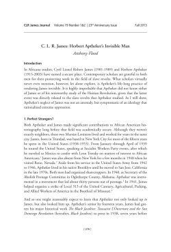 CLR James: Herbert Aptheker`s Invisible Man
