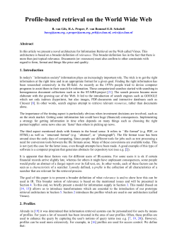 Profile-based retrieval on the World Wide Web