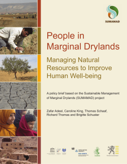 People in Marginal Drylands - Managing Natural Resources to