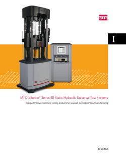 MTS Criterion&reg; Series 60 Static-Hydraulic Universal Test Systems