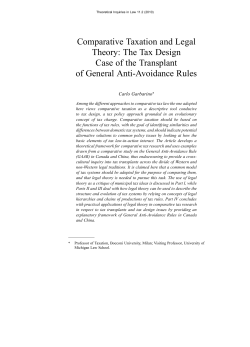 Comparative Taxation and Legal Theory: The Tax Design Case of