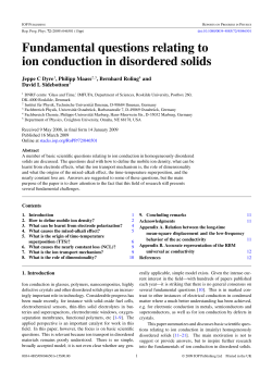 Fundamental questions relating to ion conduction in