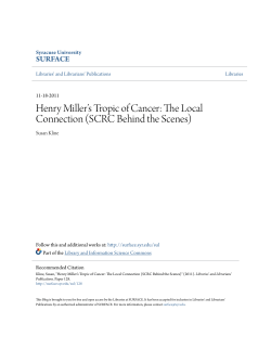 Henry Miller`s Tropic of Cancer: The Local Connection