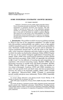 SOME NONLINEAR STOCHASTIC GROWTH MODELS 1