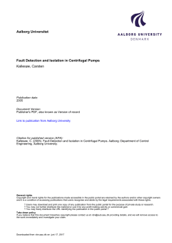 Aalborg Universitet Fault Detection and Isolation in - VBN