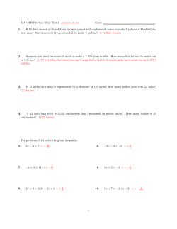 MA 0090 Practice Mini-Test 4 Answers in red Name 1. If 12 fluid