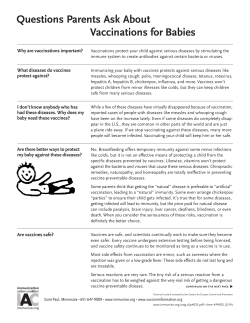 Questions parents ask about vaccinations for babies
