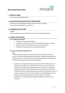 DATA SHEET LITHIUM CARBONATE