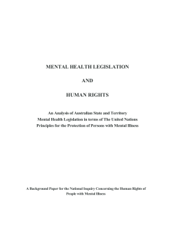 Mental Health Legislation and Human Rights