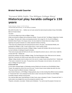 Historical play heralds college`s 150 years