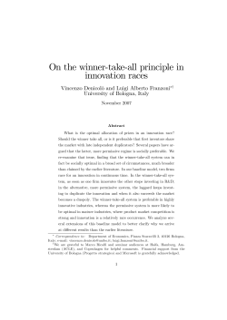 On the winner-take-all principle in innovation races
