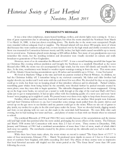 Mar 2015 - Historical Society of East Hartford